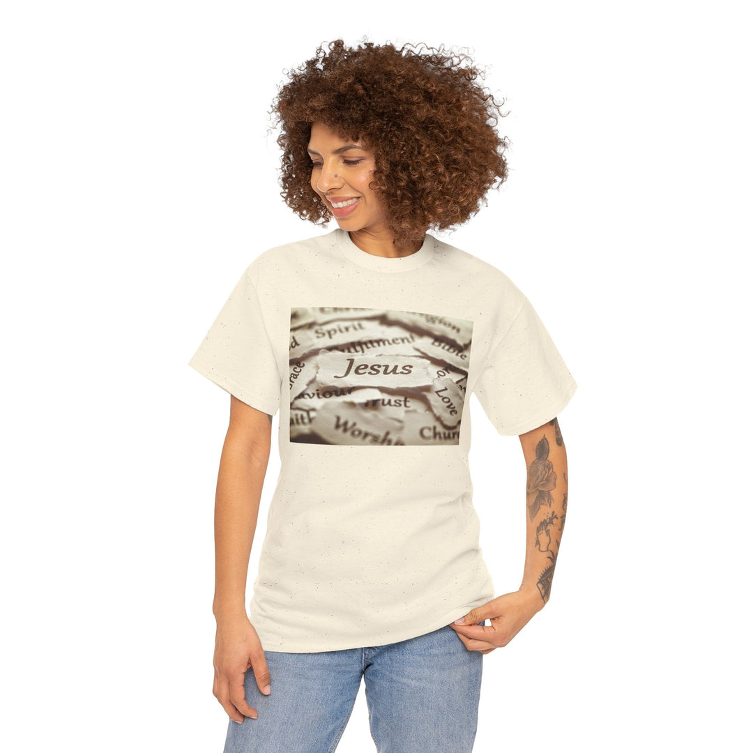 Jesus | Heavy Cotton Tee - Faith Scripture Gift | Gifts Of Words