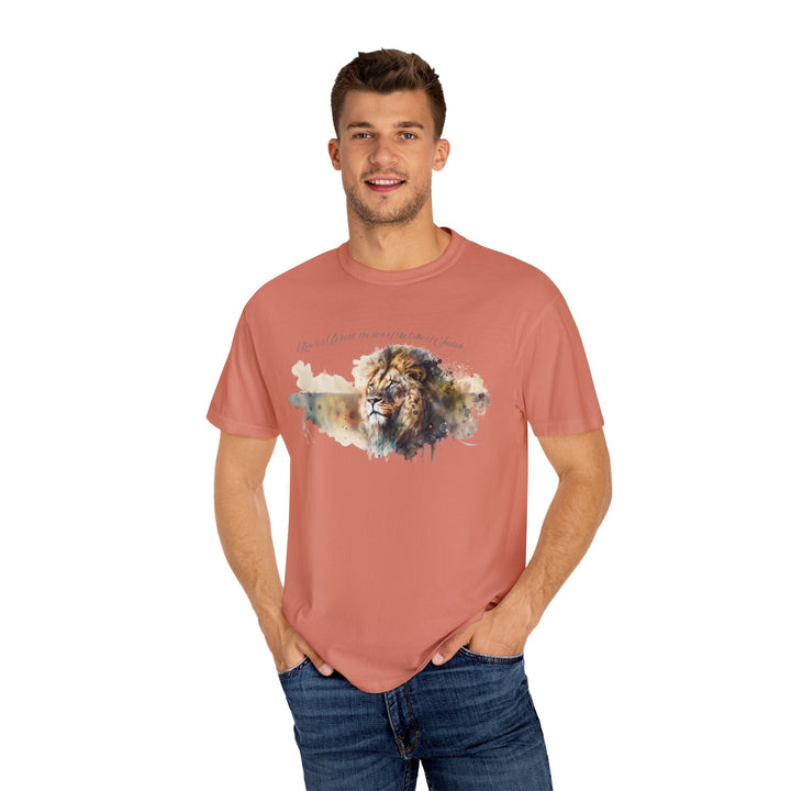 Unisex Christian Lion T-Shirt Rev 5:5 Bible Verse Tee Comfort Colors 1717 Garment-Dyed Shirt  Inspirational Faith Graphic Tee - Faith Scripture Gift | Gifts Of Words