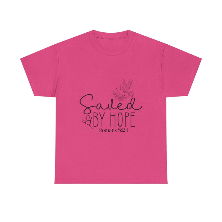 Saved by Hope Romans 8 24-01 Unisex Heavy Cotton Tee - Faith Scripture Gift | Gifts Of Words