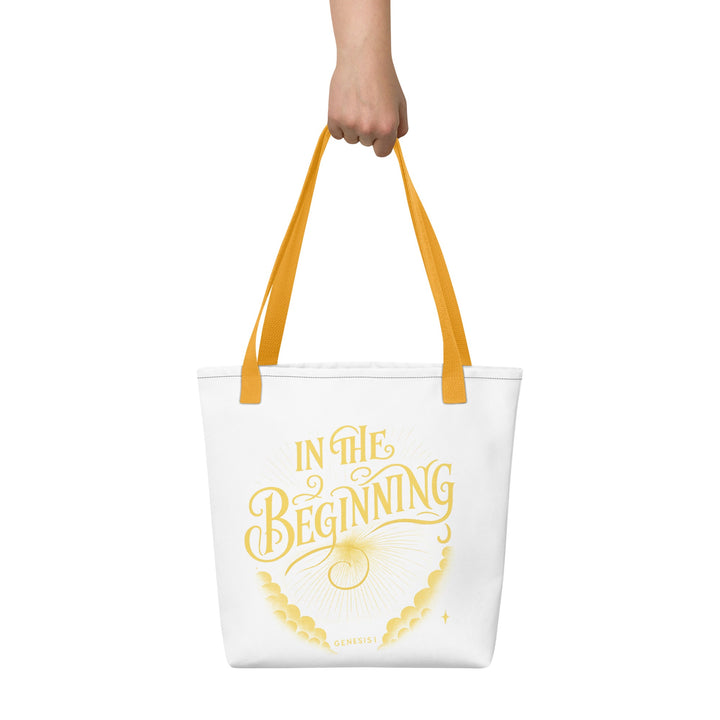 In the Beginning Tote bag - Faith Scripture Gift | Gifts Of Words
