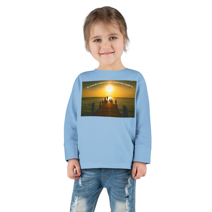 Be Strong |Toddler Long Sleeve Tee - Faith Scripture Gift | Gifts Of Words