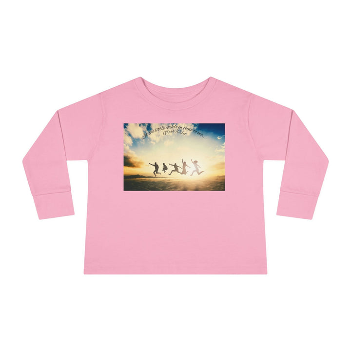 Let the little children come to me |Toddler Long Sleeve Tee - Faith Scripture Gift | Gifts Of Words