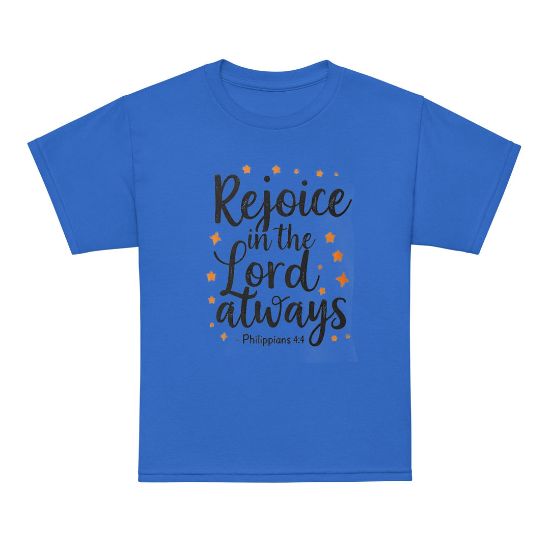 Rejoice Is The Lord Youth t-shirt - Faith Scripture Gift | Gifts Of Words