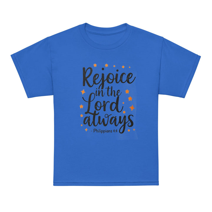Rejoice Is The Lord Youth t-shirt - Faith Scripture Gift | Gifts Of Words