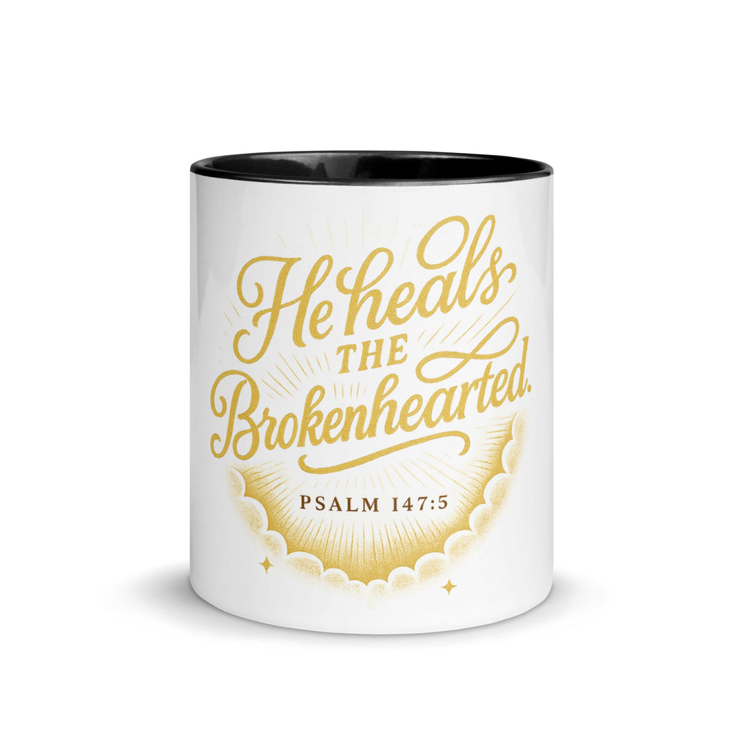 He heals the brokenhearted mug - Faith Scripture Gift | Gifts Of Words