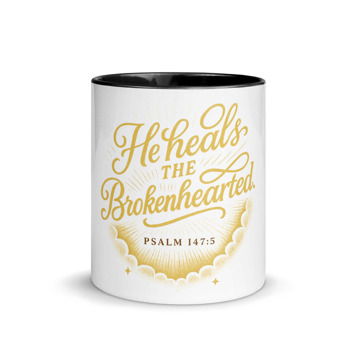 He heals the brokenhearted mug - Faith Scripture Gift | Gifts Of Words