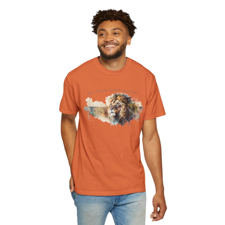 Unisex Christian Lion T-Shirt Rev 5:5 Bible Verse Tee Comfort Colors 1717 Garment-Dyed Shirt  Inspirational Faith Graphic Tee - Faith Scripture Gift | Gifts Of Words