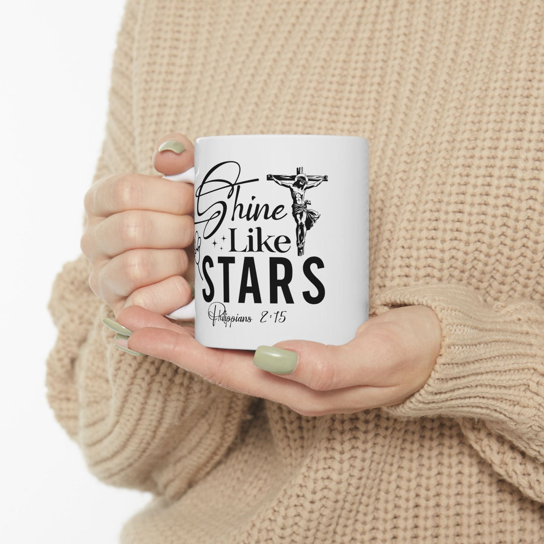 Shine Like Stars Philippians 2 15-01 Ceramic Mug, (11oz, 15oz) - Faith Scripture Gift | Gifts Of Words