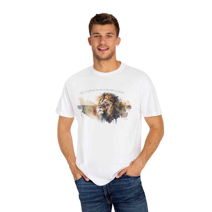 Unisex Christian Lion T-Shirt Rev 5:5 Bible Verse Tee Comfort Colors 1717 Garment-Dyed Shirt  Inspirational Faith Graphic Tee - Faith Scripture Gift | Gifts Of Words