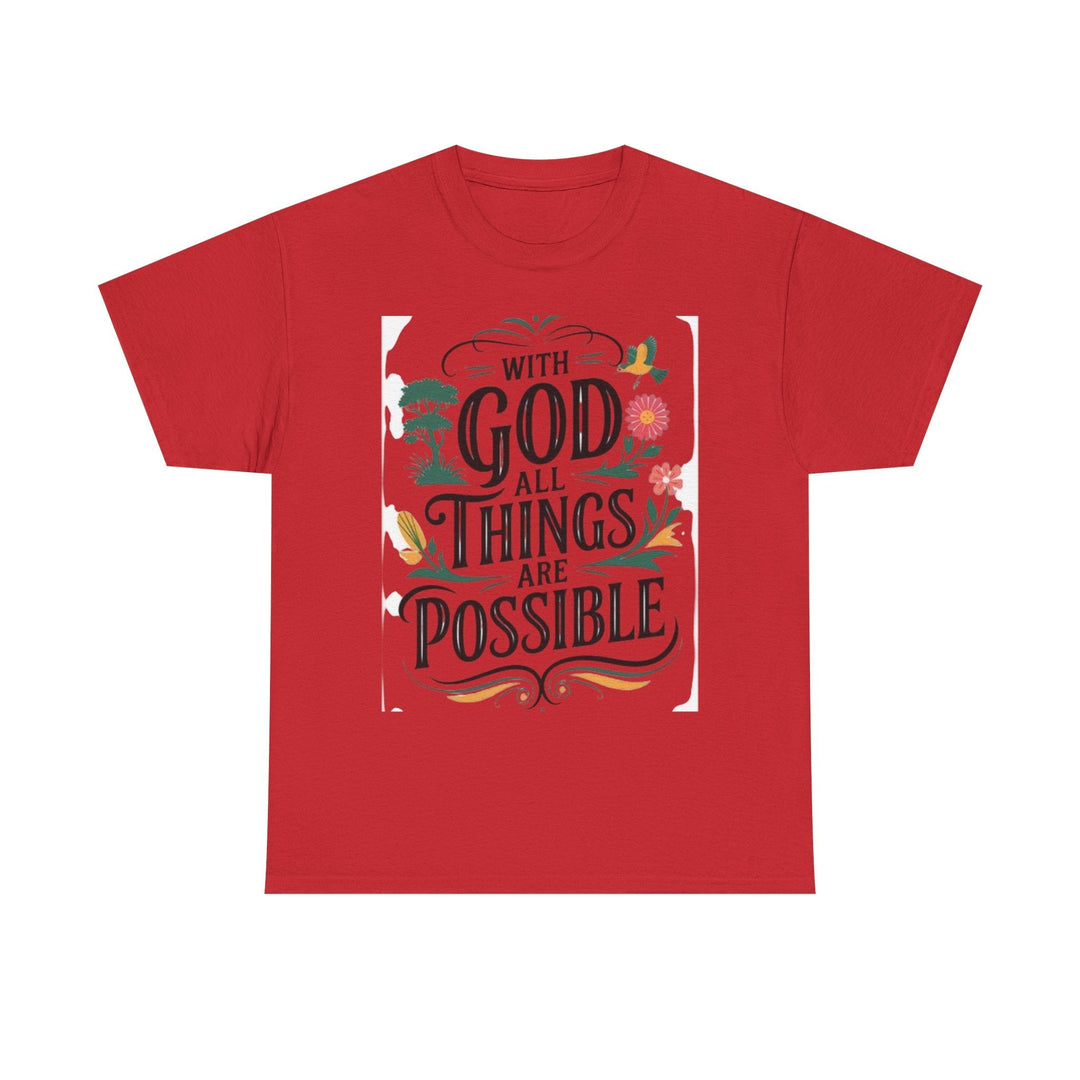Heavy Cotton Unisex Tee - Premium Durable Graphic T-Shirt - Faith Scripture Gift | Gifts Of Words