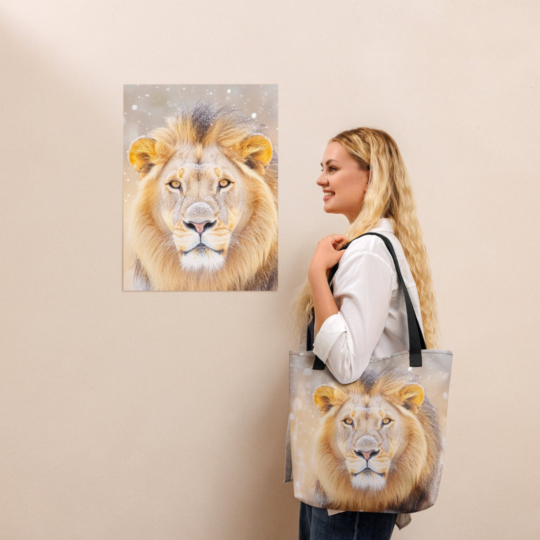 Lion and Lamb Sunset | Christian Inspirational Design Tote bag - Faith Scripture Gift | Gifts Of Words