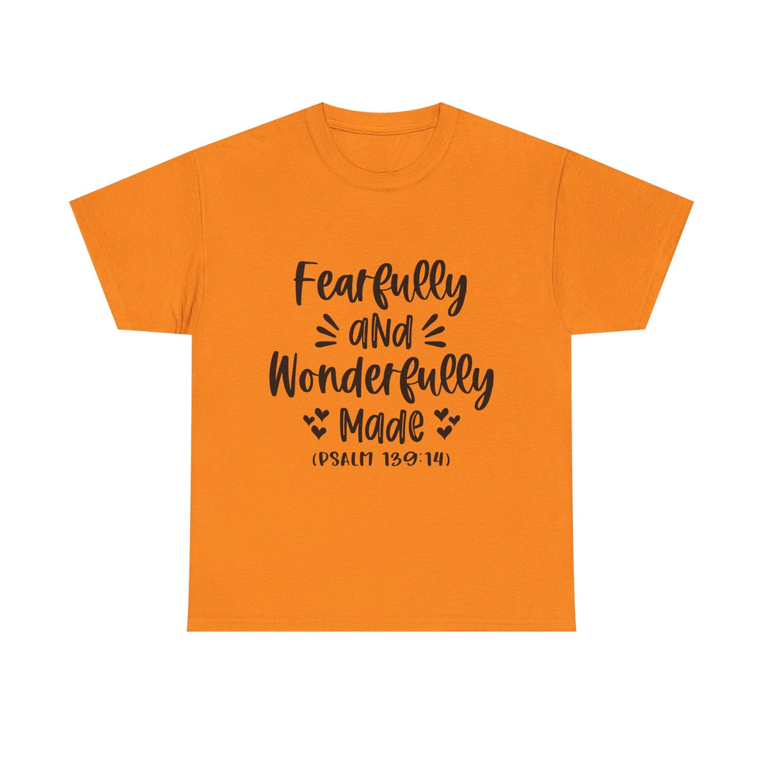 Fearfully And Wonderfully Made Unisex Heavy Cotton Tee - Faith Scripture Gift | Gifts Of Words