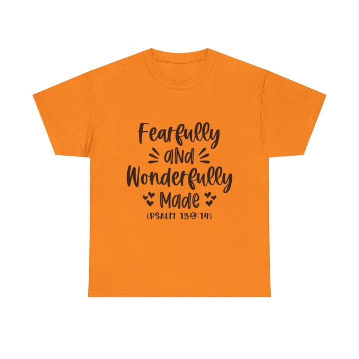 Fearfully And Wonderfully Made Unisex Heavy Cotton Tee - Faith Scripture Gift | Gifts Of Words