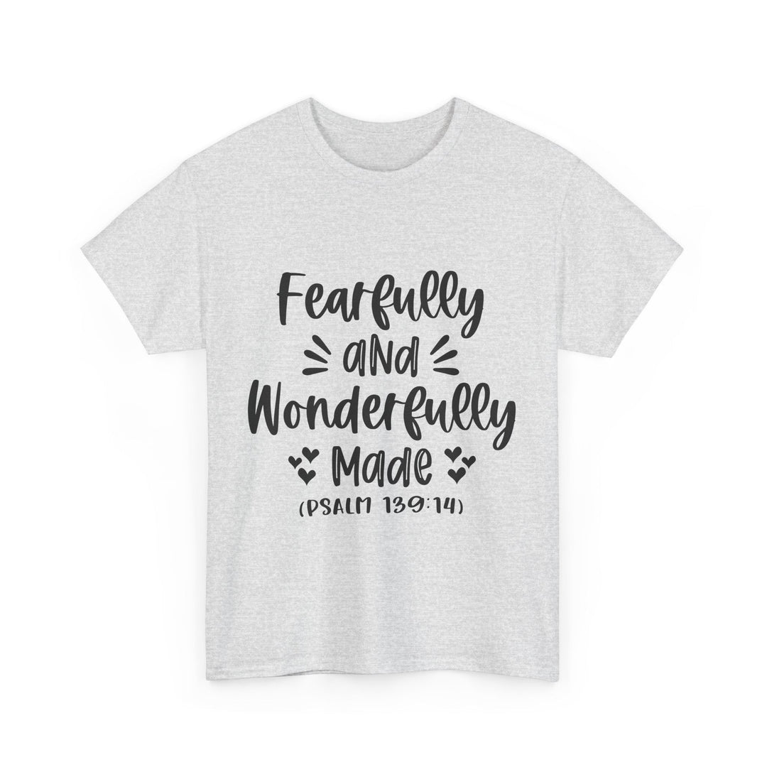 Fearfully And Wonderfully Made Unisex Heavy Cotton Tee - Faith Scripture Gift | Gifts Of Words