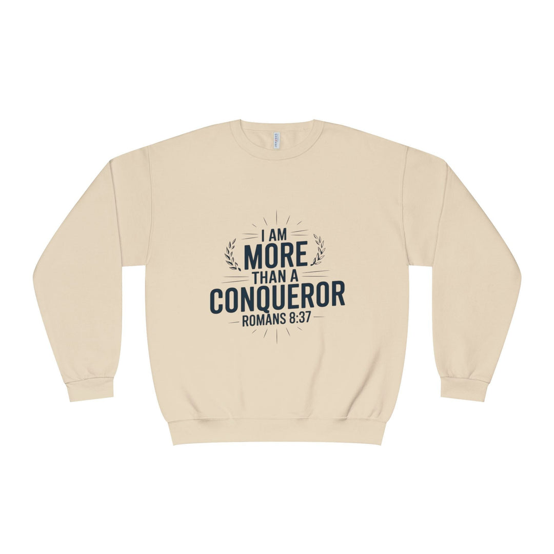 More Than a Conqueror Sweatshirt - Premium Christian Apparel - Faith Scripture Gift | Gifts Of Words