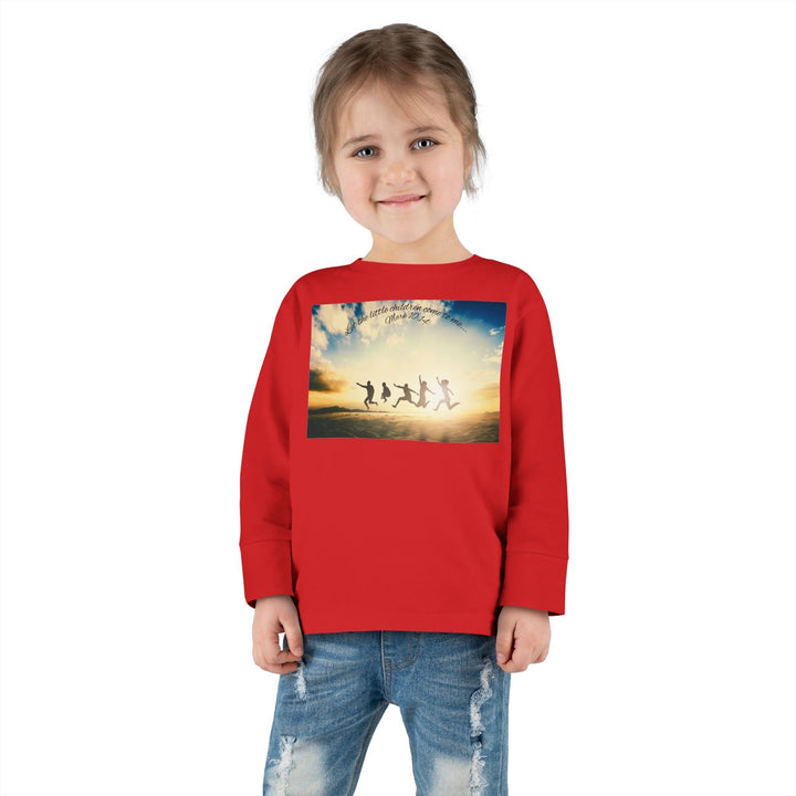 Let the little children come to me |Toddler Long Sleeve Tee - Faith Scripture Gift | Gifts Of Words