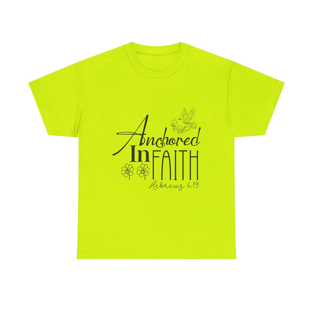 Anchored in Faith Hebrews 6 19-01 Unisex Heavy Cotton Tee - Faith Scripture Gift | Gifts Of Words