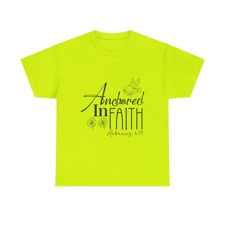 Anchored in Faith Hebrews 6 19-01 Unisex Heavy Cotton Tee - Faith Scripture Gift | Gifts Of Words