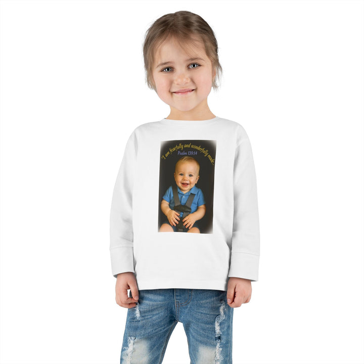 I am fearfally |Toddler Long Sleeve Tee - Faith Scripture Gift | Gifts Of Words