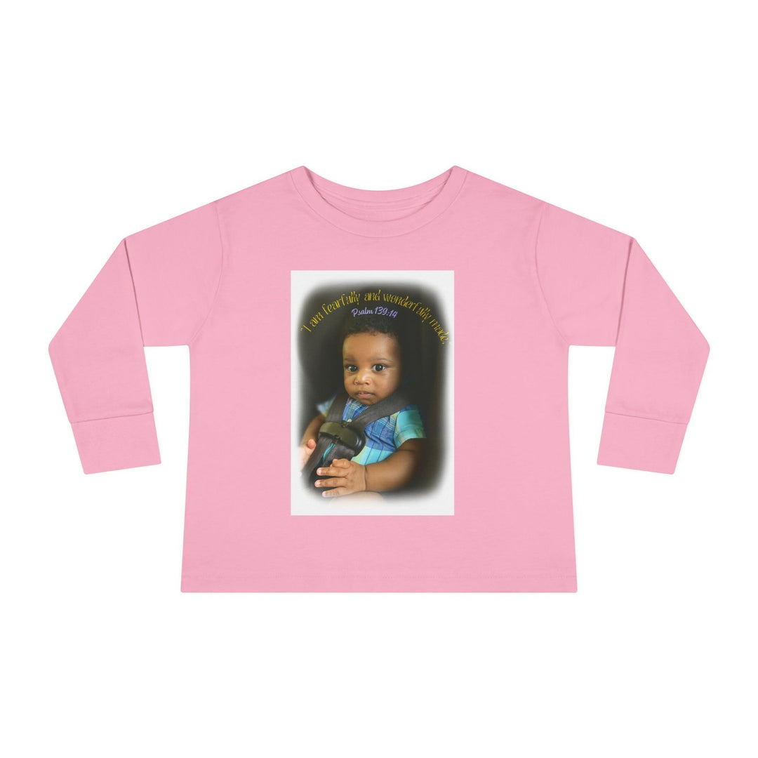 I am fearfally |Toddler Long Sleeve Tee - Faith Scripture Gift | Gifts Of Words