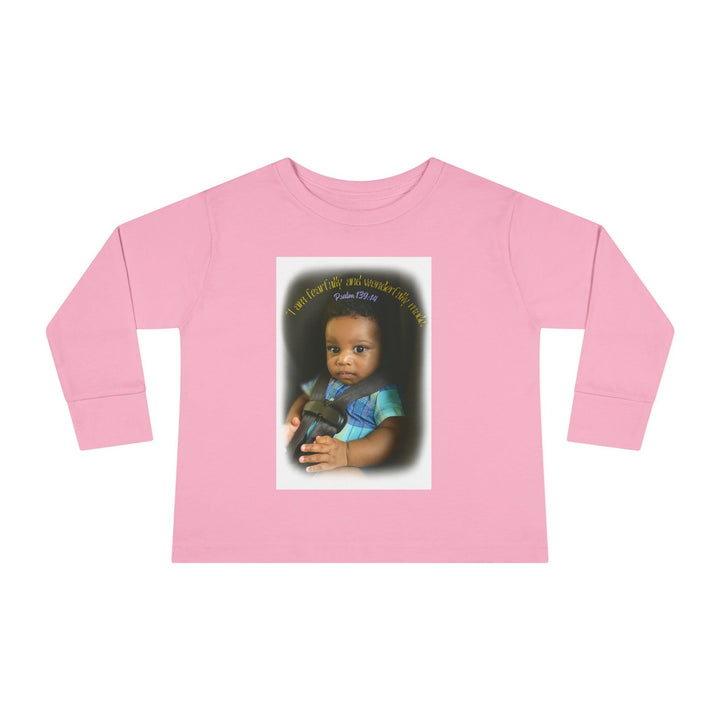 I am fearfally |Toddler Long Sleeve Tee - Faith Scripture Gift | Gifts Of Words
