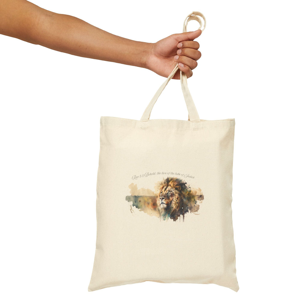 Cotton Canvas Tote Bag 100% Heavy Duty Cotton 15x16 Reusable Eco Shopping Bag with Long Handles Natural & White Options - Faith Scripture Gift | Gifts Of Words