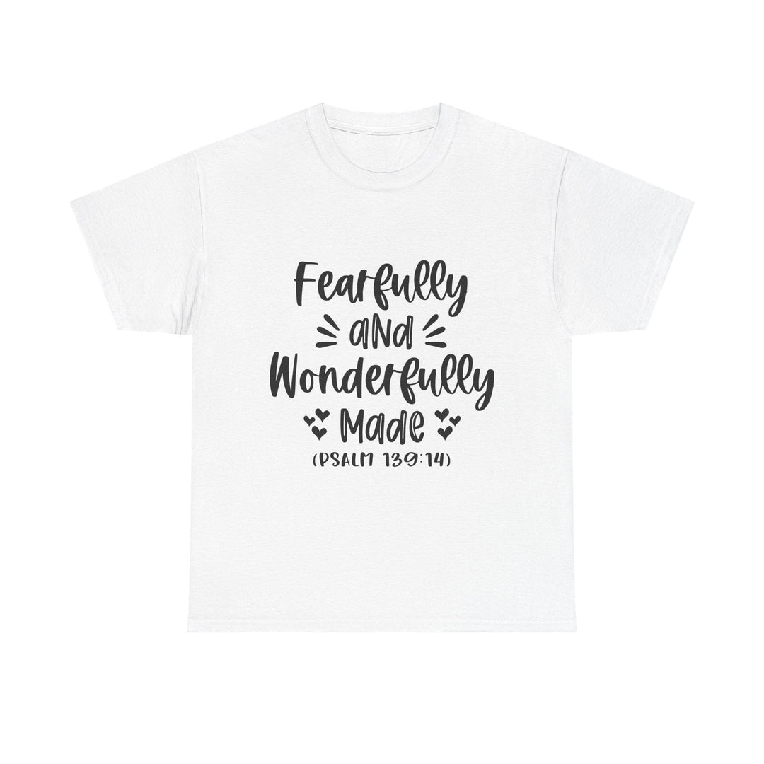Fearfully And Wonderfully Made Unisex Heavy Cotton Tee - Faith Scripture Gift | Gifts Of Words