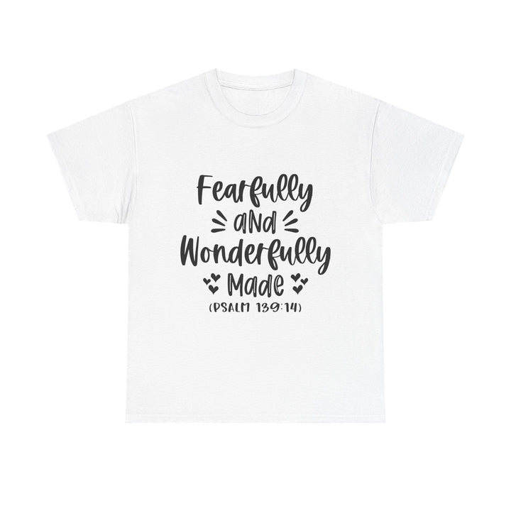 Fearfully And Wonderfully Made Unisex Heavy Cotton Tee - Faith Scripture Gift | Gifts Of Words