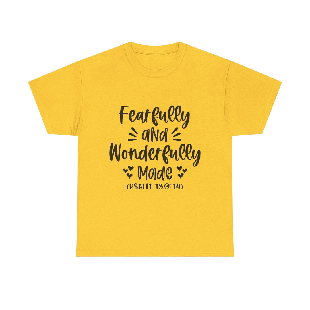 Fearfully And Wonderfully Made Unisex Heavy Cotton Tee - Faith Scripture Gift | Gifts Of Words