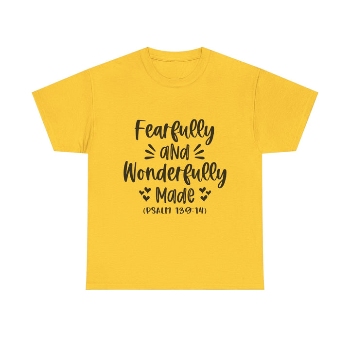 Fearfully And Wonderfully Made Unisex Heavy Cotton Tee - Faith Scripture Gift | Gifts Of Words