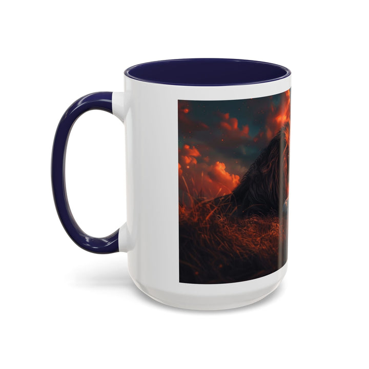 Fiery Sunset Lion Ceramic Mug – Bold Wildlife Art Drinkware Accent Coffee Mug (11, 15oz) - Faith Scripture Gift | Gifts Of Words