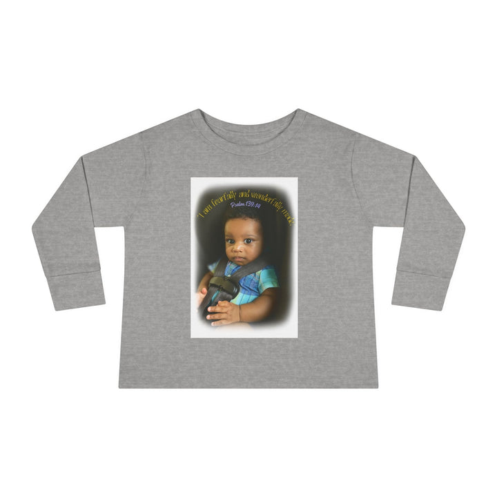 I am fearfally |Toddler Long Sleeve Tee - Faith Scripture Gift | Gifts Of Words