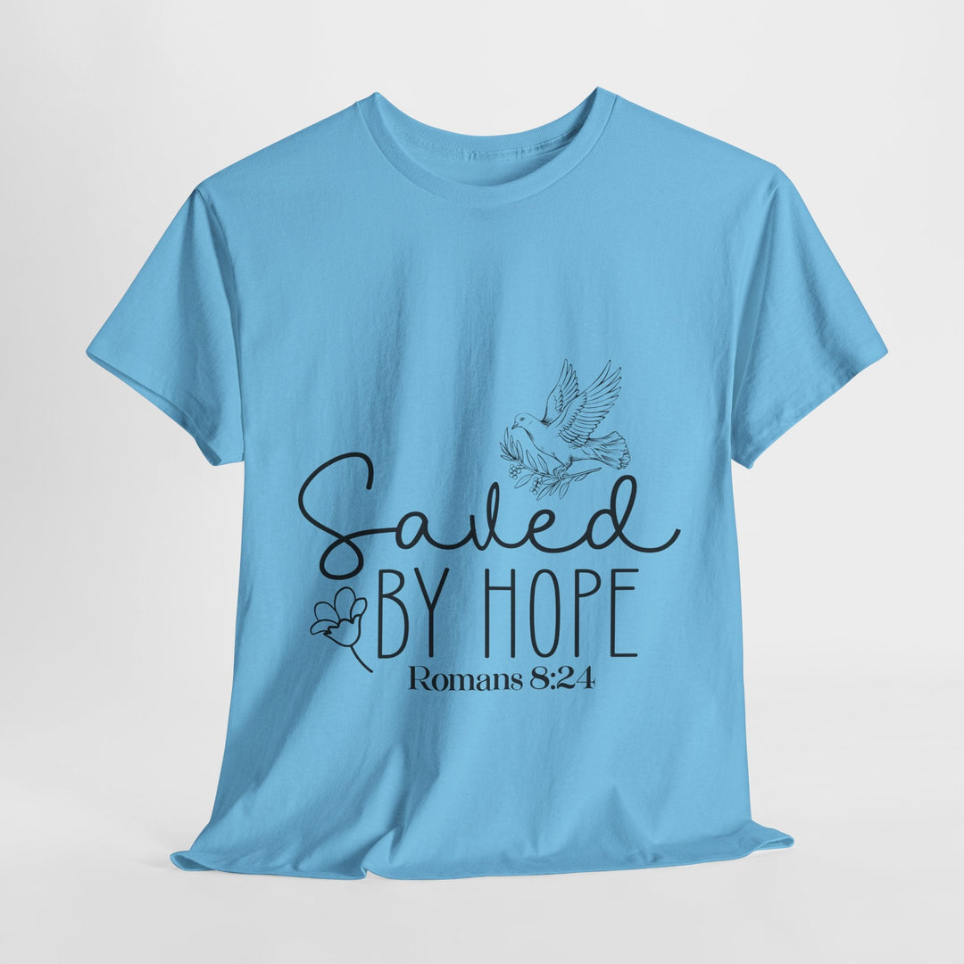 Saved by Hope Romans 8 24-01 Unisex Heavy Cotton Tee - Faith Scripture Gift | Gifts Of Words