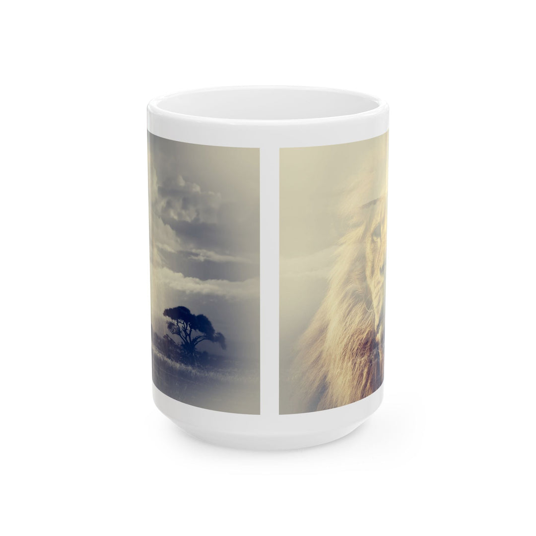 Custom Ceramic Coffee Mug with Lion Print – 11oz & 15oz | BPA-Free, Dishwasher & Microwave Saf - Faith Scripture Gift | Gifts Of Words