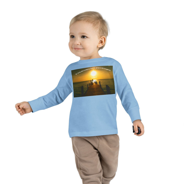 Be Strong |Toddler Long Sleeve Tee - Faith Scripture Gift | Gifts Of Words