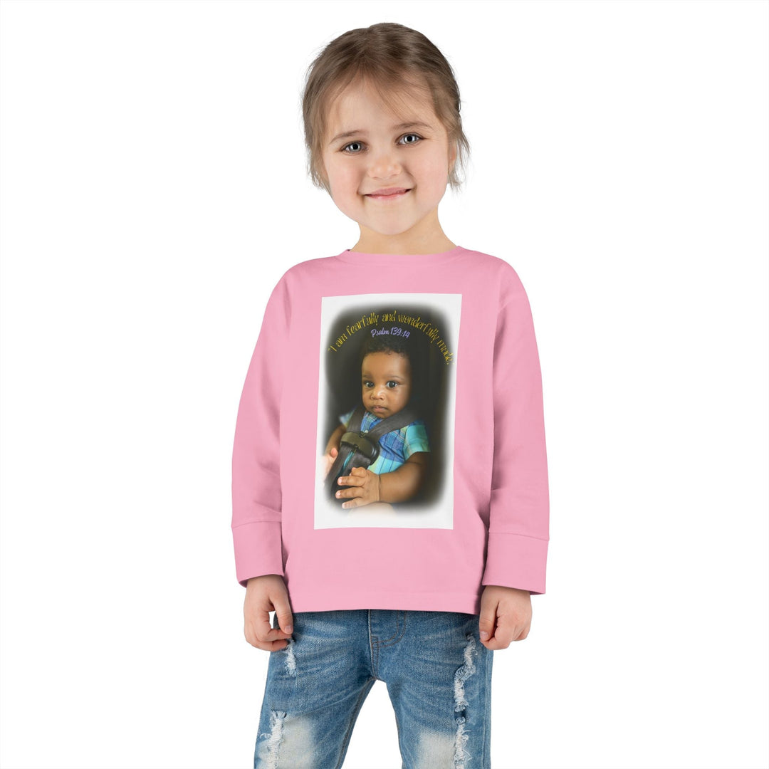 I am fearfally |Toddler Long Sleeve Tee - Faith Scripture Gift | Gifts Of Words