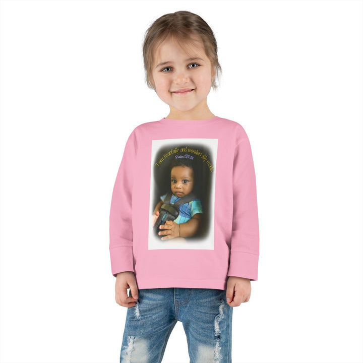 I am fearfally |Toddler Long Sleeve Tee - Faith Scripture Gift | Gifts Of Words