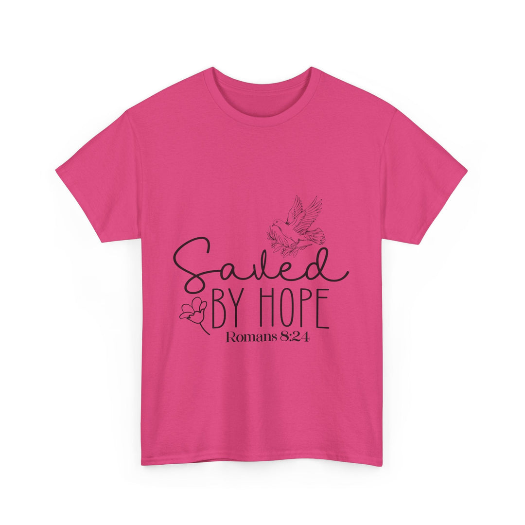 Saved by Hope Romans 8 24-01 Unisex Heavy Cotton Tee - Faith Scripture Gift | Gifts Of Words