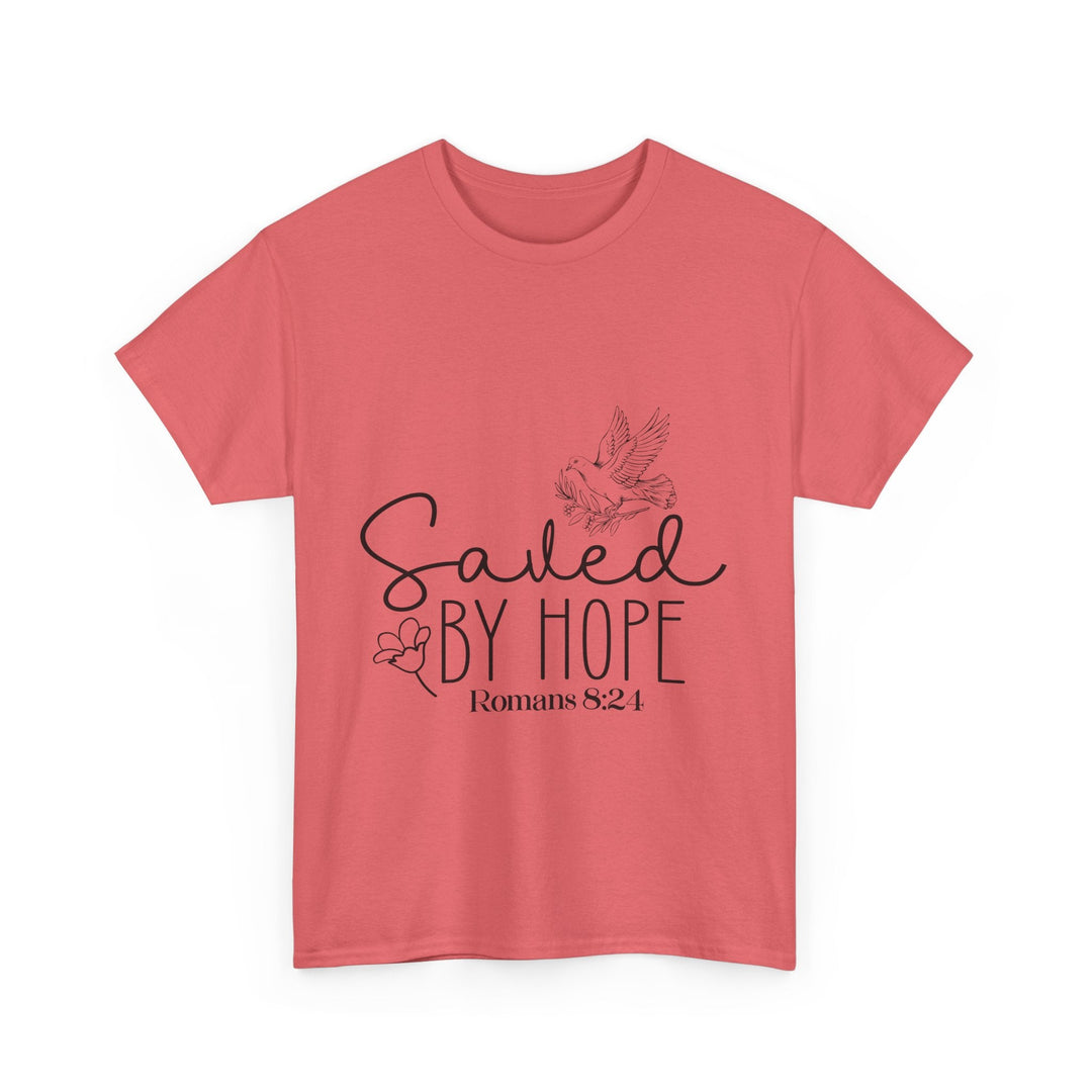 Saved by Hope Romans 8 24-01 Unisex Heavy Cotton Tee - Faith Scripture Gift | Gifts Of Words
