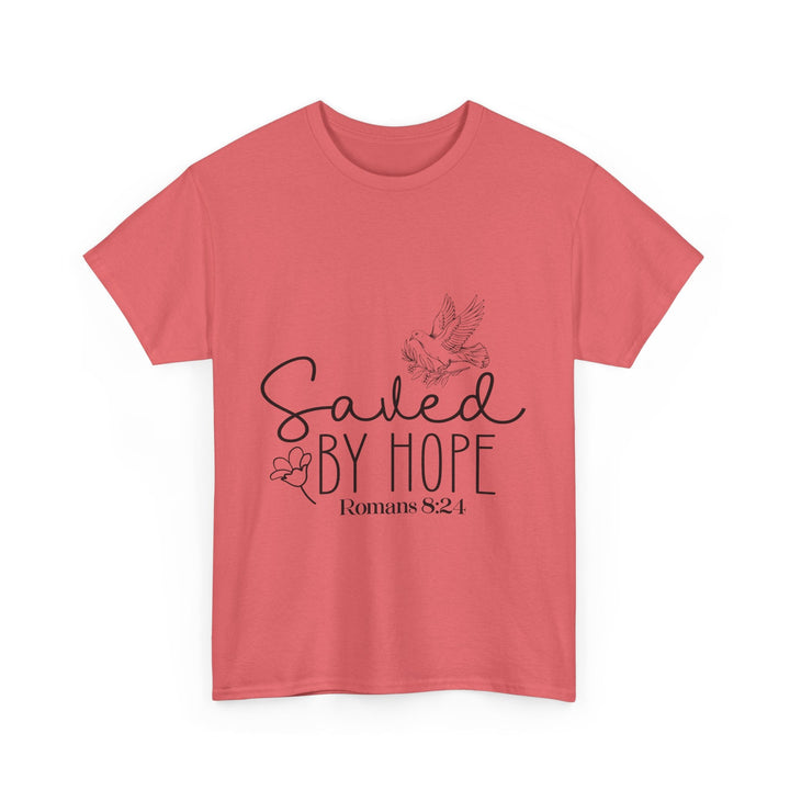Saved by Hope Romans 8 24-01 Unisex Heavy Cotton Tee - Faith Scripture Gift | Gifts Of Words