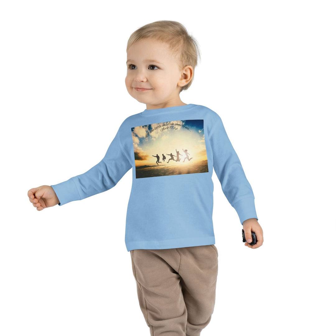 Let the little children come to me |Toddler Long Sleeve Tee - Faith Scripture Gift | Gifts Of Words