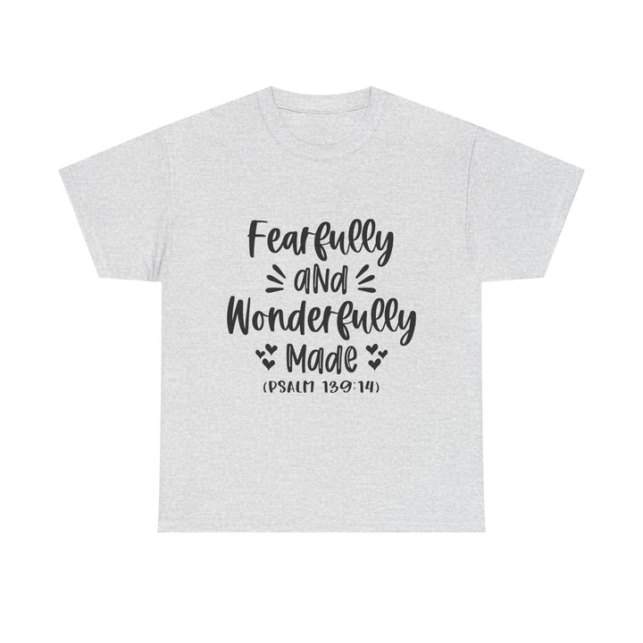 Fearfully And Wonderfully Made Unisex Heavy Cotton Tee - Faith Scripture Gift | Gifts Of Words