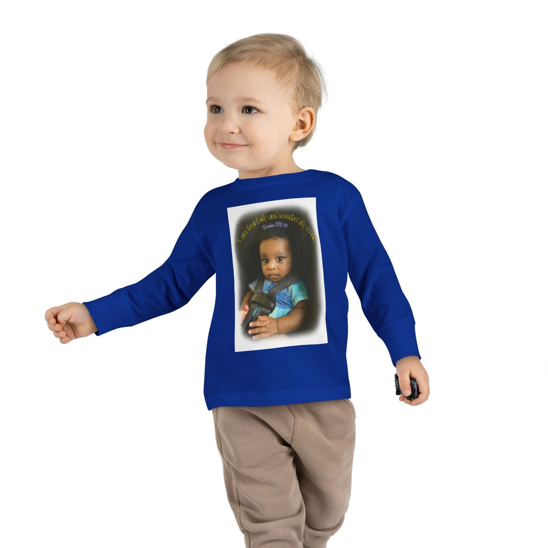 I am fearfally |Toddler Long Sleeve Tee - Faith Scripture Gift | Gifts Of Words